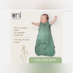 100% Organic Cotton Swaddle Zip up Sac